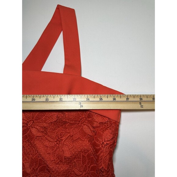 Banana Republic Lace Shift Dress‎ Giant Bow Back Orange Red Women's SIZE 6 - Picture 13 of 15